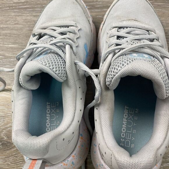 Big Girls Under Armour Assert 10 AC 'Paint Splatter' 3027092‎ Gray Size 7 Youth - Picture 7 of 11